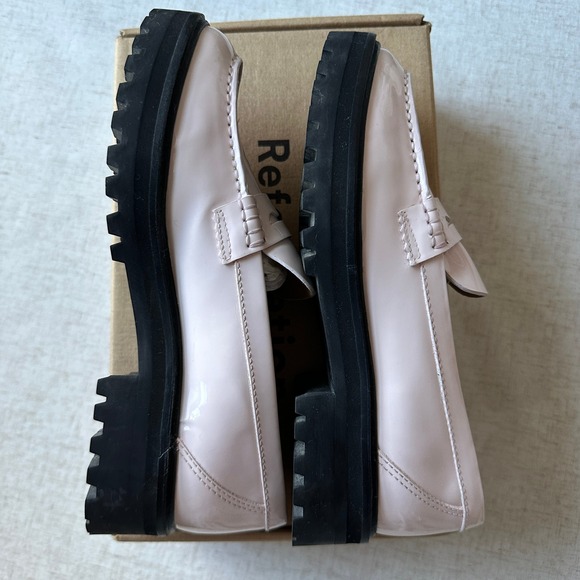 Reformation Agathea Chunky Loafer Morning Dew Patent 7 Rare - Picture 5 of 12